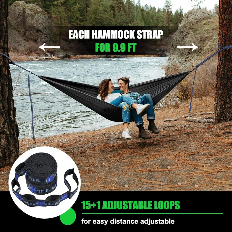 Raweao Hammock Straps – Camping Hammock Tree Straps Set, 20 ft Long Combined, 30+2 Loops, 2000 LBS Heavy Duty Strap for Hammock Suspension System Kit - Image 5